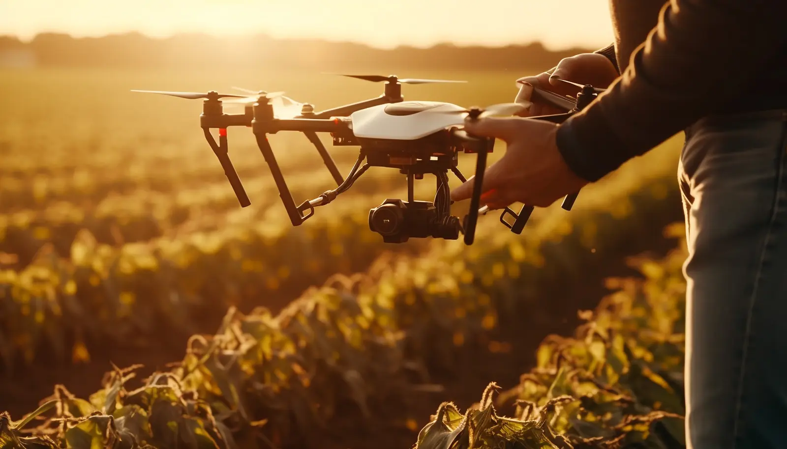 Dron auditando un activo agricola